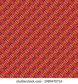 Seamless pattern. Chinese Sayagata backdrop. Repeated interlocking figures vector. China ornament. Traditional tiles image. Ancient ethnic mosaic motif. Digital paper. Ethnical textile print