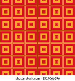 Seamless pattern Chinese Style with Square Red background