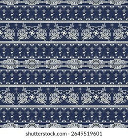 Seamless pattern with Chinese Style. Vector illustration  design digital file download for print, printable, wallpaper, background, texture, textile, decoration and many projects.