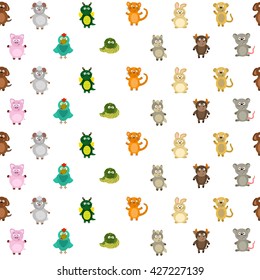 Seamless pattern chinese zodiac signs for your design