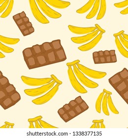 seamless pattern chocolate banana wallpaper background