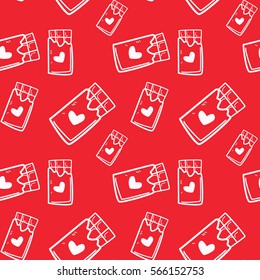 Seamless pattern with chocolate bars