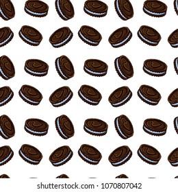 seamless pattern chocolate chip cookies with cream