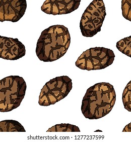 Seamless pattern with chocolate chip cookies.