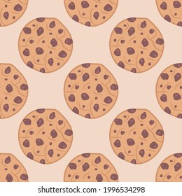 seamless pattern chocolate chip cookies