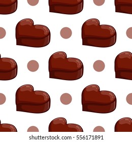 Seamless pattern with chocolate heart