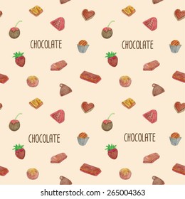 Seamless Pattern of Chocolate icons