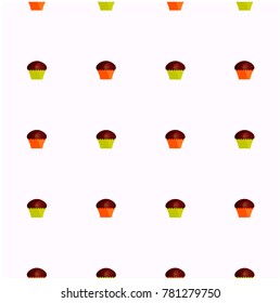 Seamless pattern chocolate muffins on light pink stock vector illustration
