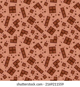 seamless pattern with chocolate slices. vector illustration