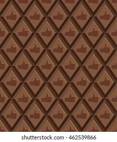 Seamless pattern from chocolate tiles with a print "success", "the best of the best". Brand of quality of chocolate. We will apply as an element of packaging, a wrapper, a background. Vector