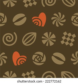 Seamless pattern of chocolates