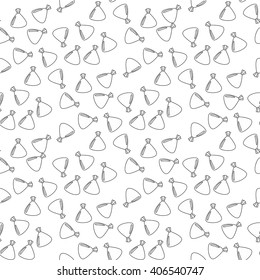 Seamless pattern with chocolates truffles in wrapper black and white drawing.