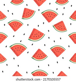 Seamless pattern of chopped slices of watermelon. -Vector. 