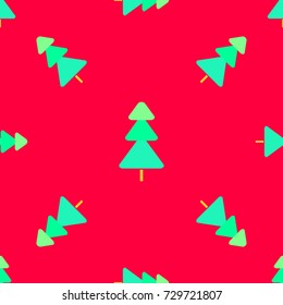 Seamless pattern with chrismas trees. Background. Bright texture. Abstract geometric wallpaper. Geometric art. Green christmas trees. Print for textiles, fabrics, polygraphy, posters. Greeting card