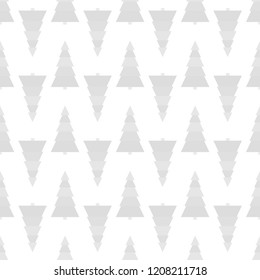 Seamless pattern with chrismas trees. Geometric background. Monochrome texture. Abstract geometric wallpaper. Doodle for design