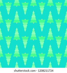 Seamless pattern with chrismas trees. Geometric background. Bright texture. Abstract geometric wallpaper. Doodle for design