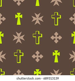 Seamless pattern with christian cross for your design