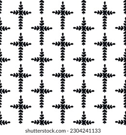 Seamless pattern with Christian crosses. Print for textile, wallpaper, covers, surface. For fashion fabric. Retro stylization. Religious seamless pattern