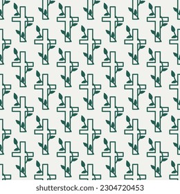 Seamless pattern with Christian crosses. Print for textile, covers, surface. For fashion fabric. Religious seamless pattern