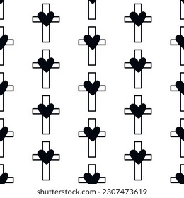 Seamless pattern with Christian crosses. Print for textile, covers, surface. For fashion fabric. Religious seamless pattern.
