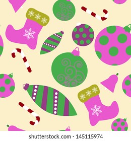 Seamless pattern with a christmas attributes 