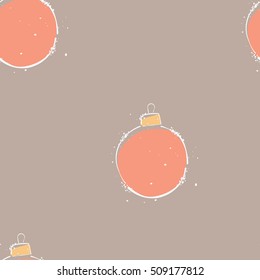 Seamless pattern Christmas ball. Background cardboard. Hand draw