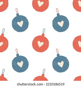 Seamless pattern with christmas ball. Christmas greeting card