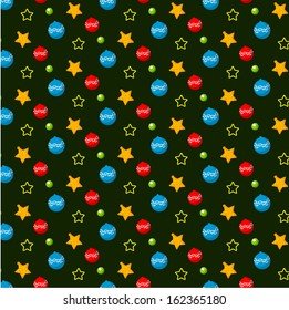 Seamless pattern with  Christmas balls