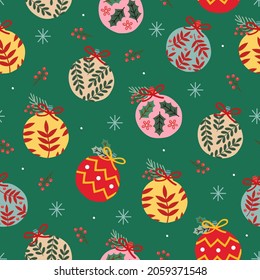 seamless pattern with Christmas balls