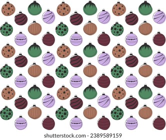 Seamless pattern with Christmas balls. Design for fabric, textile, wrapping, apparel, wallpaper. Vector illustration.	