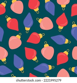 seamless pattern with christmas balls; great for wrapping, textile, wallpaper, greeting card- vector illustration