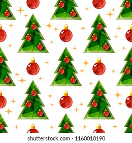 Seamless pattern with Christmas balls. New Year and Christmas illustration. Design element for fabric, wallpaper or gift wrap.