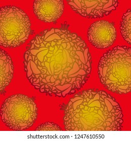 Seamless pattern with Christmas balls on white background. Decorative balls on red background. Available in EPS format. Can be printed and used as wrapping paper, wallpaper, fabric.