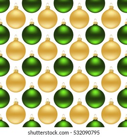 Seamless pattern of christmas balls on white background