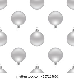 Seamless pattern of christmas balls on white background