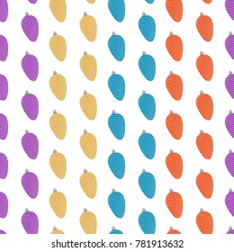 Seamless pattern with christmas balls on white background. Vector illustration