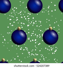 Seamless pattern of Christmas balls toys.Vector illustration.