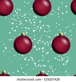 Seamless pattern of Christmas balls toys.Vector illustration.