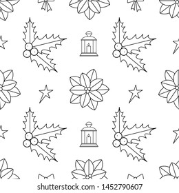 Seamless pattern for Christmas. Beautiful pattern for gift wrapping paper, t-shirts, greeting cards for christmas and new year