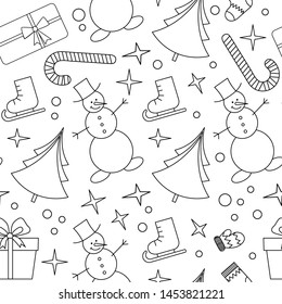 Seamless pattern for Christmas. Beautiful pattern for gift wrapping paper, t-shirts, greeting cards for christmas and new year