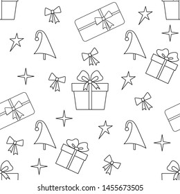 Seamless pattern for Christmas. Beautiful pattern for gift wrapping paper, t-shirts, greeting cards for christmas and new year