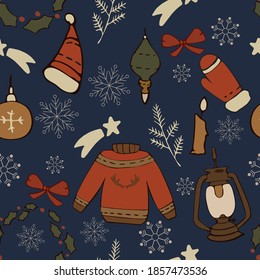 Seamless pattern for Christmas. Beautiful pattern for wrapping paper.