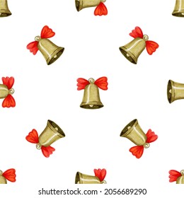 Seamless pattern with Christmas bell. Vector illustration