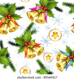 Seamless pattern with christmas bells