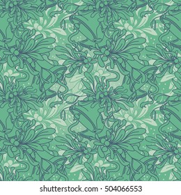 Seamless pattern with christmas bells and mistletoe berries, vector illustration