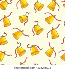 Seamless pattern with Christmas bells and other elements