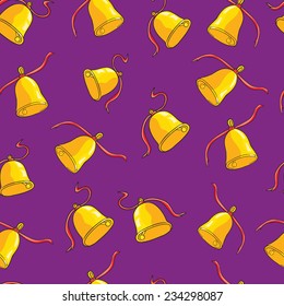 Seamless pattern with Christmas bells and other elements