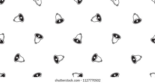 Seamless pattern with christmas bells vector ring bell icon Happy new year tile background repeat wallpaper scarf isolated