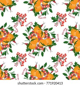 Seamless pattern with Christmas bouquets