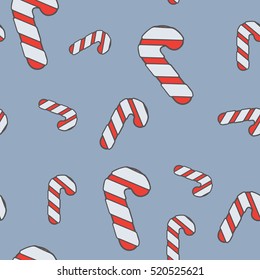 seamless pattern with Christmas candies. red candy flat design. background
